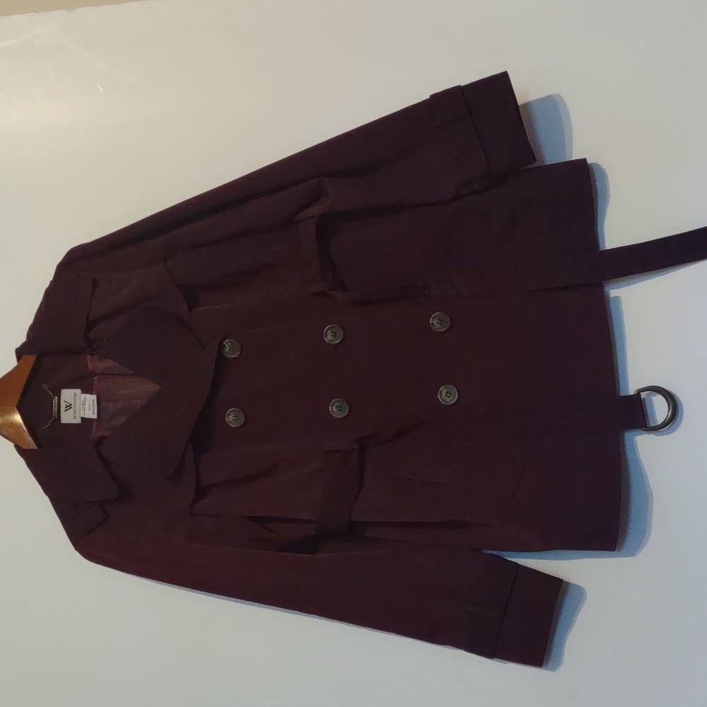 Worthington Double Breasted Rain Coat Size XL Dark Purple - Picture 2 of 7